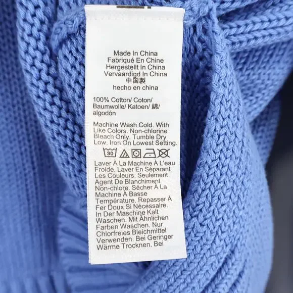 J.Crew Heritage Cotton Relaxed V Neck Sweater Dark Periwinkle Blue Size Large - Picture 7 of 7